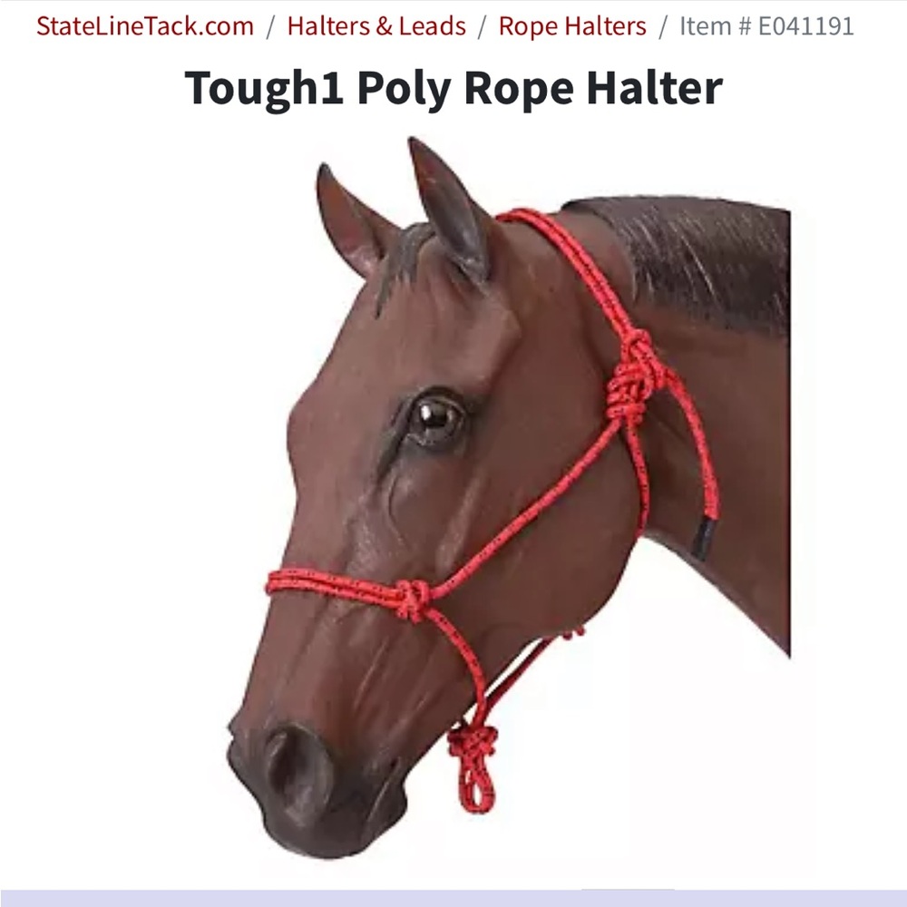 Tough 1 Red Rope Halter - Picture 2 of 4